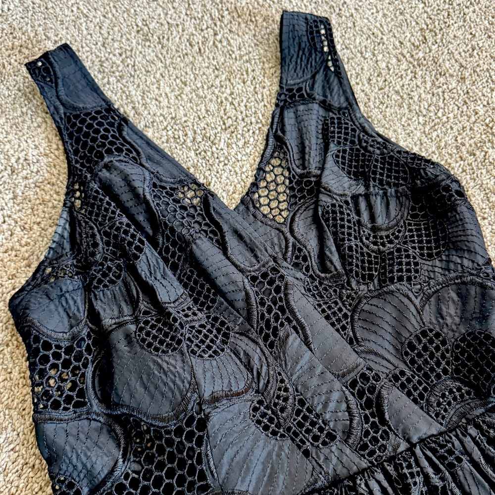 Tracey Reese Black Eyelet Cocktail Dress - Sz: 4 - Picture 3 of 8